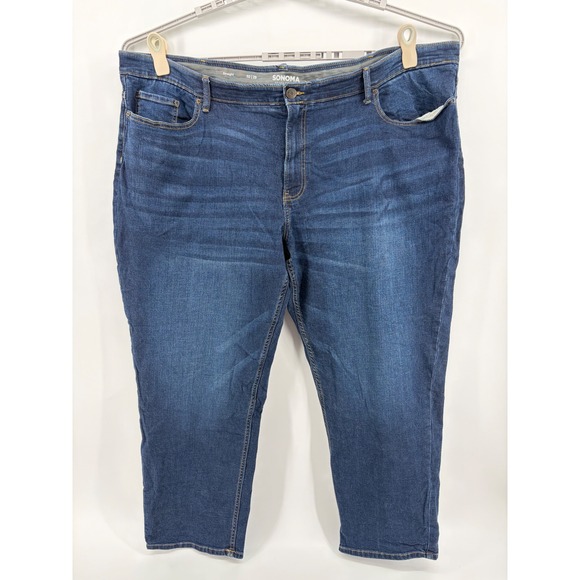 Sonoma Goods For Life Other - Sonoma Jeans Blue Mens 52x29 Straight Leg Flexwear Stretch Dark Wash Denim